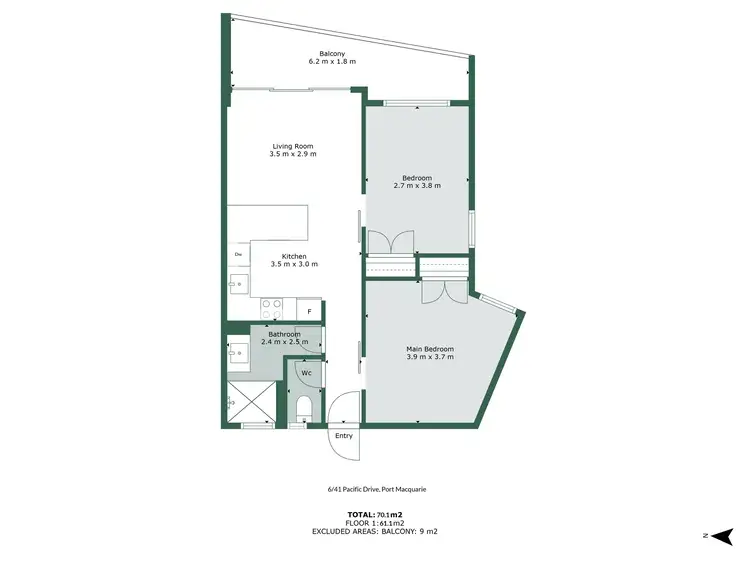 Floorplan of Homely unit listing, 6/41 Pacific Drive, Port Macquarie NSW 2444