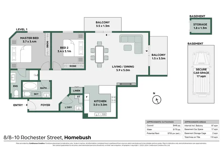 Floorplan of Homely apartment listing, 8/8 Rochester Street, Homebush NSW 2140