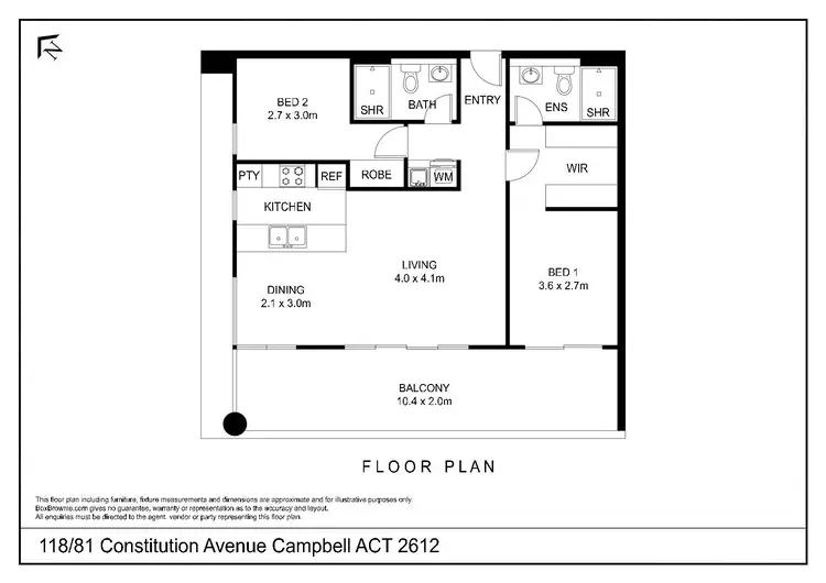 Floorplan of Homely apartment listing, 118/81 Constitution Avenue, Campbell ACT 2612