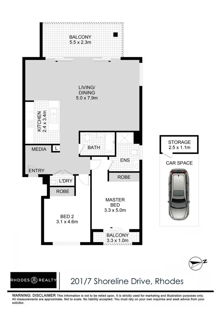 Floorplan of Homely apartment listing, Level 2/201/7 Shoreline Drive, Rhodes NSW 2138