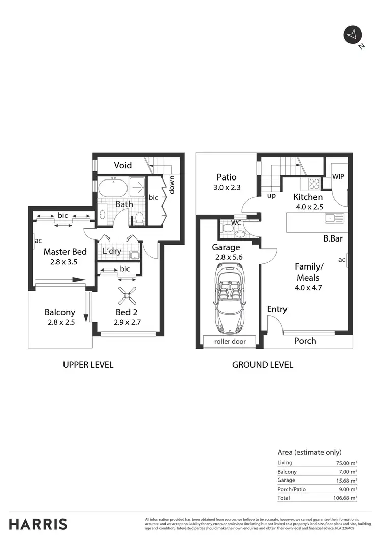 Floorplan of Homely townhouse listing, 103 Boardwalk Drive, Paralowie SA 5108
