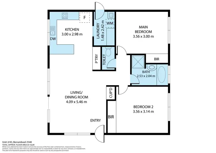 Floorplan of Homely unit listing, 2/43 Berrambool Drive, Berrambool NSW 2548