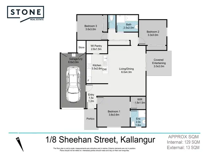Floorplan of Homely semi-detached listing, 1/8 Sheehan Street, Kallangur QLD 4503