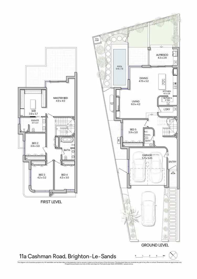 Floorplan of Homely semi-detached listing, 11a Cashman Road, Brighton-Le-Sands NSW 2216