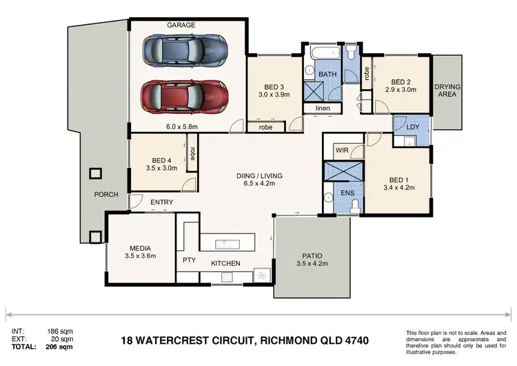 Floorplan of Homely house listing, 18 Watercrest Circuit, Richmond QLD 4740