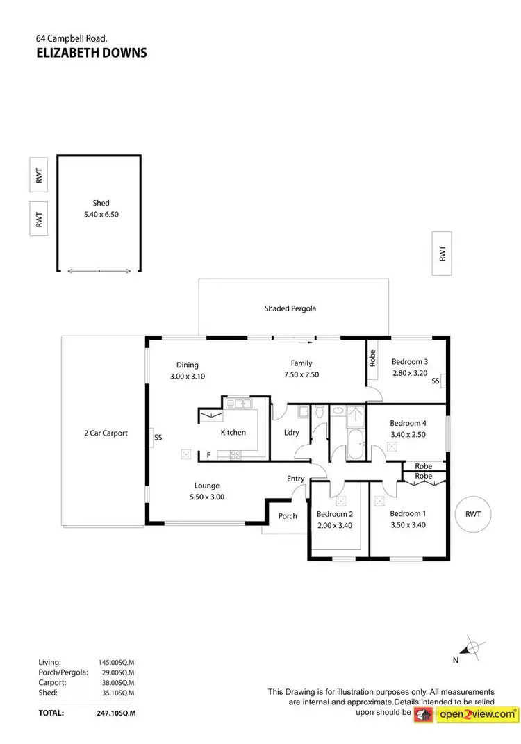 Floorplan of Homely house listing, 64 Campbell Road, Elizabeth Downs SA 5113