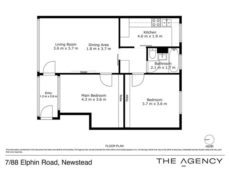 Floorplan of Homely unit listing, 7/88 Elphin Road, Newstead TAS 7250