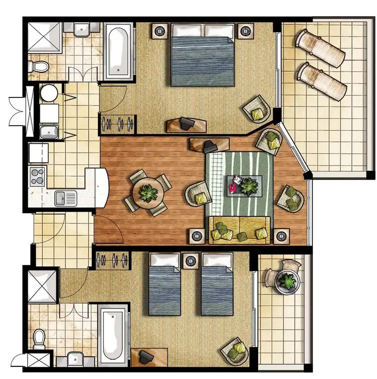 Floorplan of Homely apartment listing, 3308-09/9 Gunnamatta Avenue, Kingscliff NSW 2487