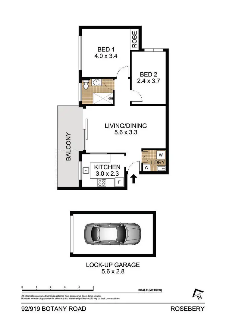 Floorplan of Homely apartment listing, 92/6 Middlemiss Street, Rosebery NSW 2018