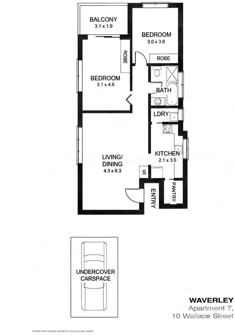 Floorplan of Homely apartment listing, 7/10 Wallace Street, Waverley NSW 2024
