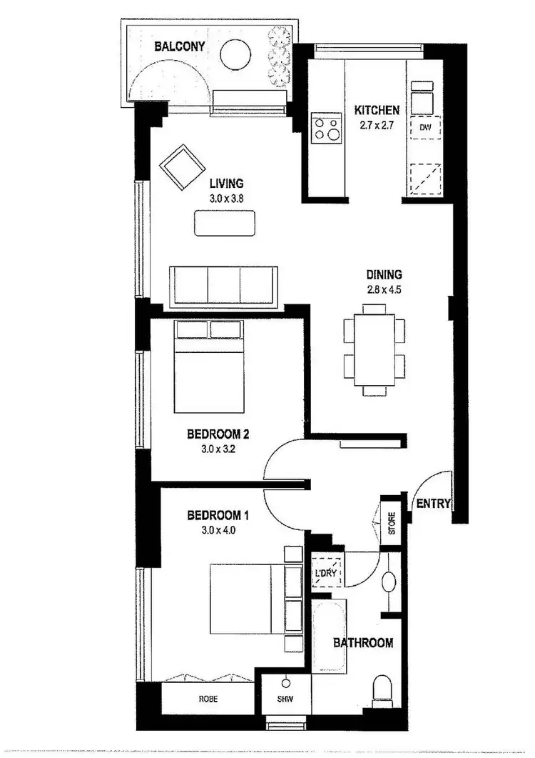 Floorplan of Homely apartment listing, 32/16 Ocean Street, Bondi NSW 2026