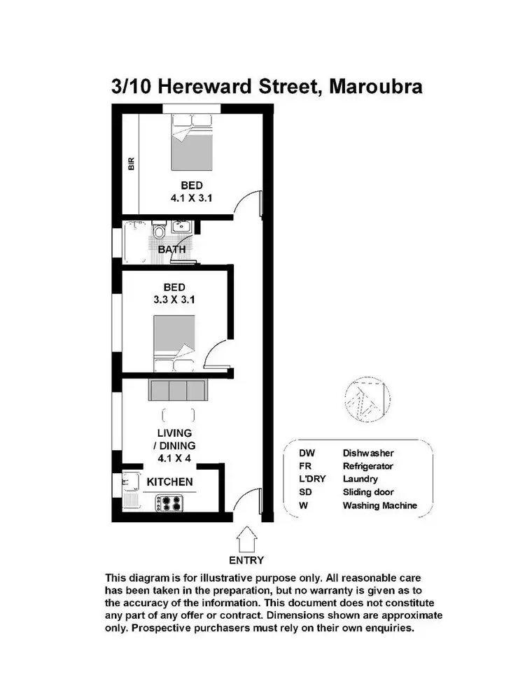 Floorplan of Homely apartment listing, 3/10 Hereward Street, Maroubra NSW 2035