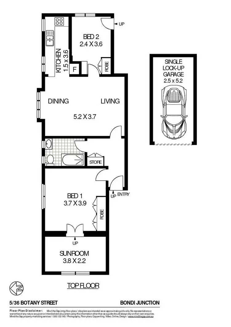 Floorplan of Homely apartment listing, 5/36 Botany Street, Bondi Junction NSW 2022