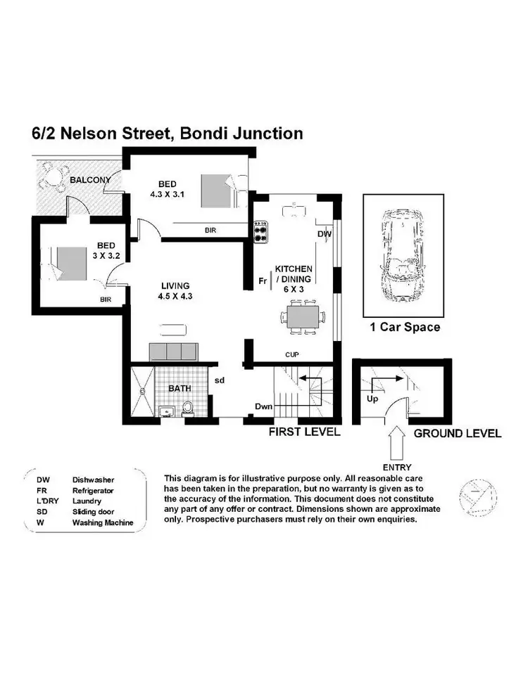 Floorplan of Homely apartment listing, 6/2 Nelson Street, Bondi Junction NSW 2022