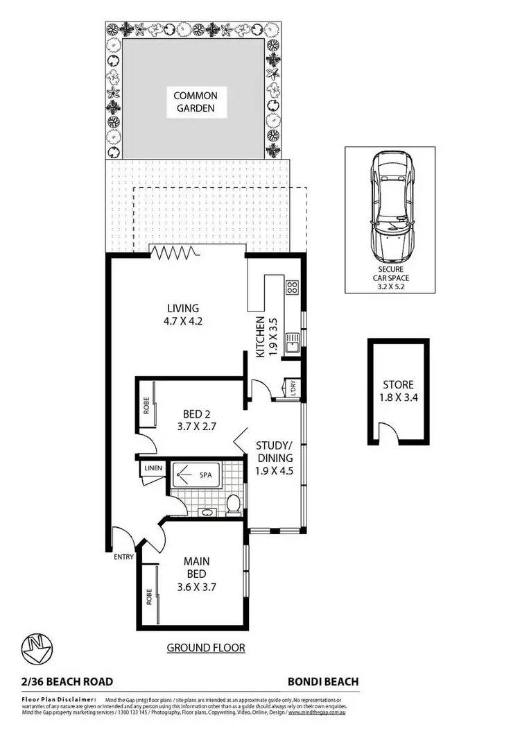 Floorplan of Homely apartment listing, 2/36-38 Beach Road, Bondi NSW 2026