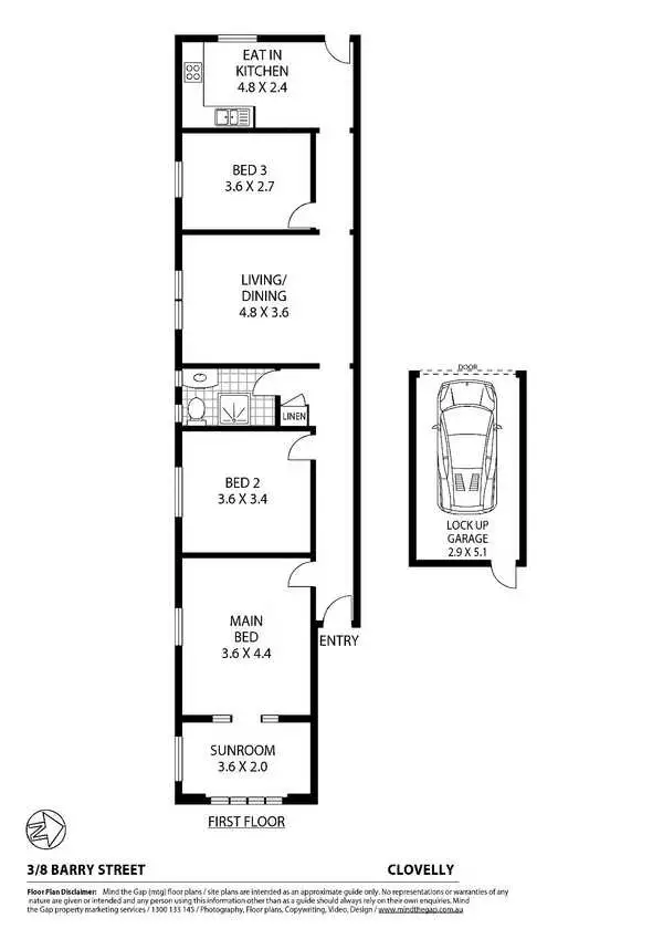 Floorplan of Homely apartment listing, 3/8 Barry Street, Clovelly NSW 2031