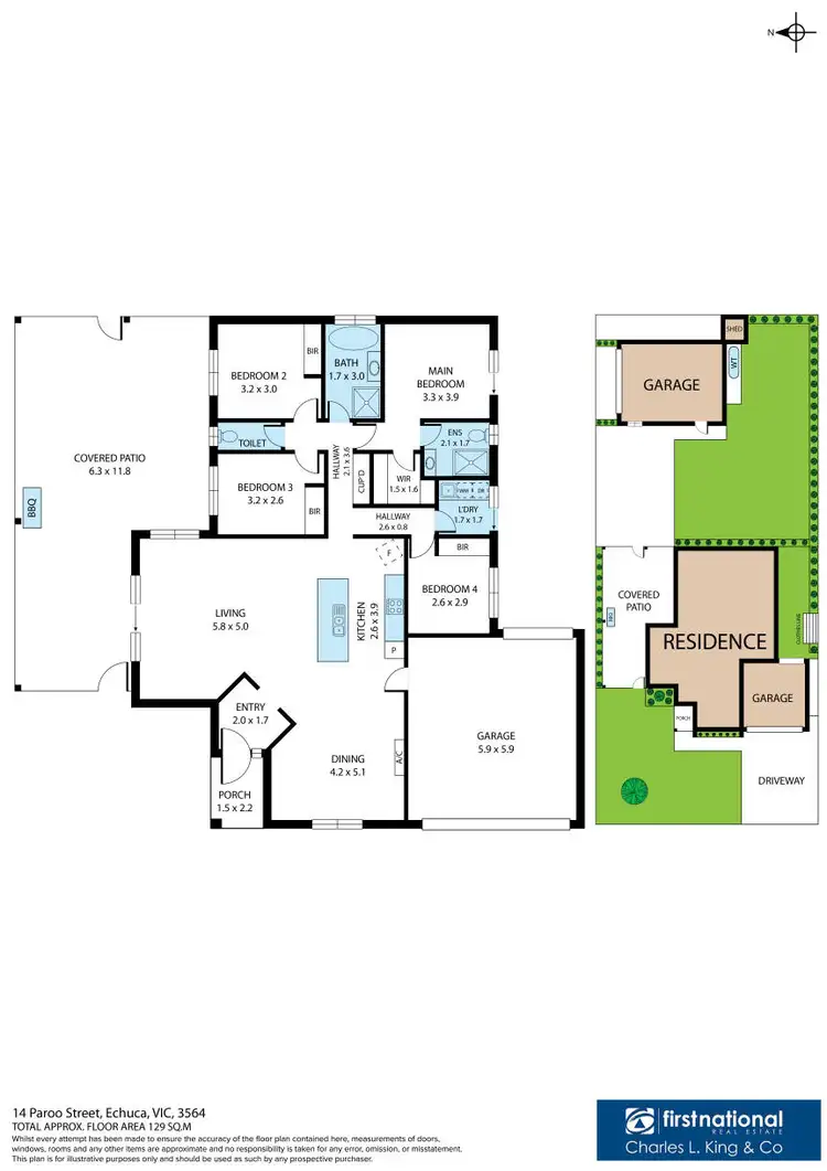 Floorplan of Homely house listing, 14 Paroo Street, Echuca VIC 3564