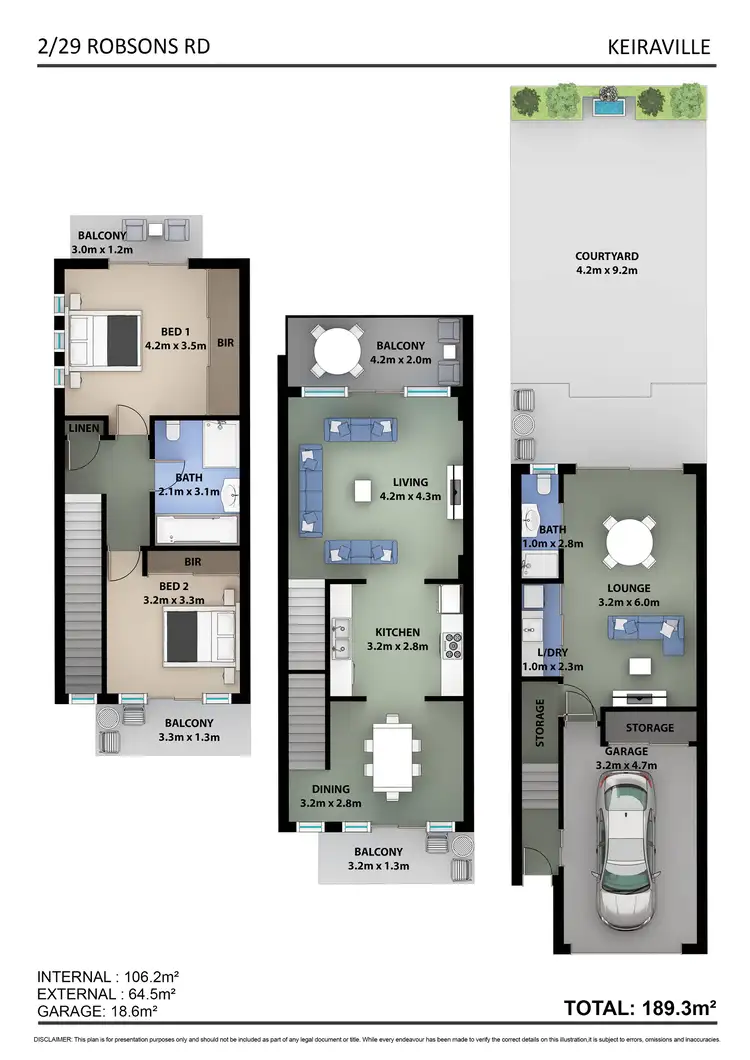 Floorplan of Homely townhouse listing, 2/29 Robsons Road, Keiraville NSW 2500
