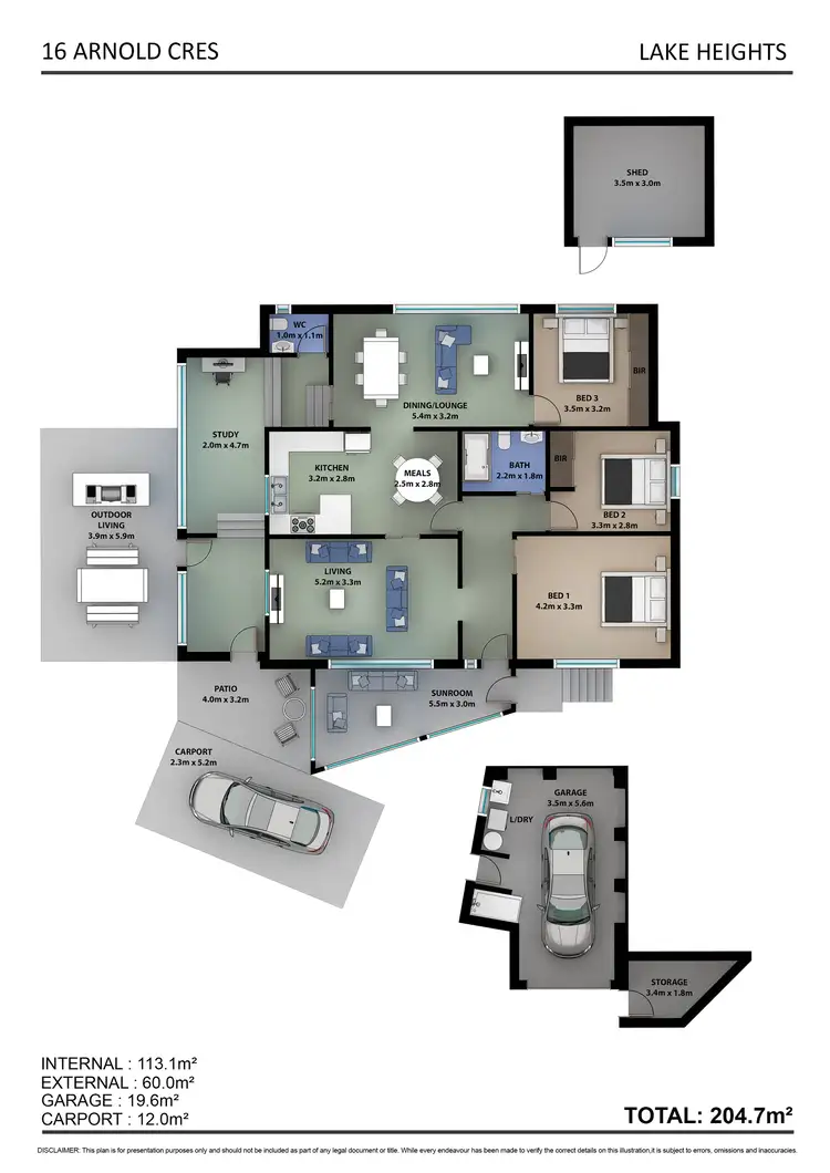 Floorplan of Homely house listing, 16 Arnold Crescent, Lake Heights NSW 2502