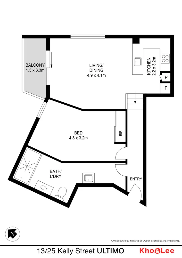 Floorplan of Homely unit listing, 13/25 Kelly Street, Ultimo NSW 2007