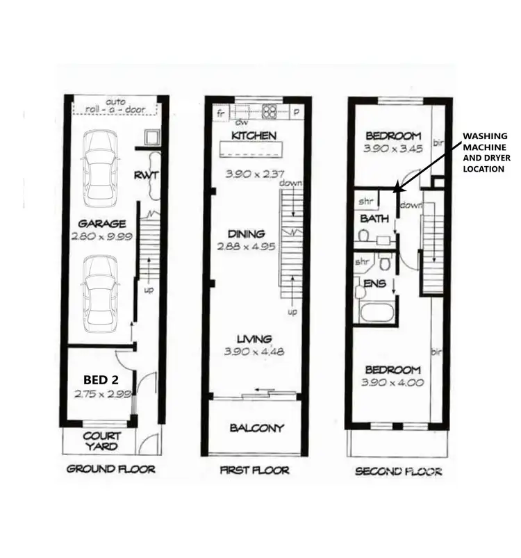 Floorplan of Homely townhouse listing, 12A Daly Street, Adelaide SA 5000
