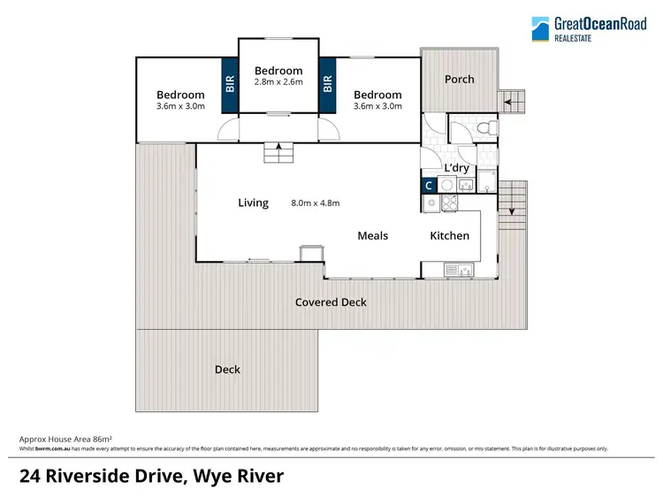 Floorplan of Homely house listing, 24 Riverside Drive, Wye River VIC 3234