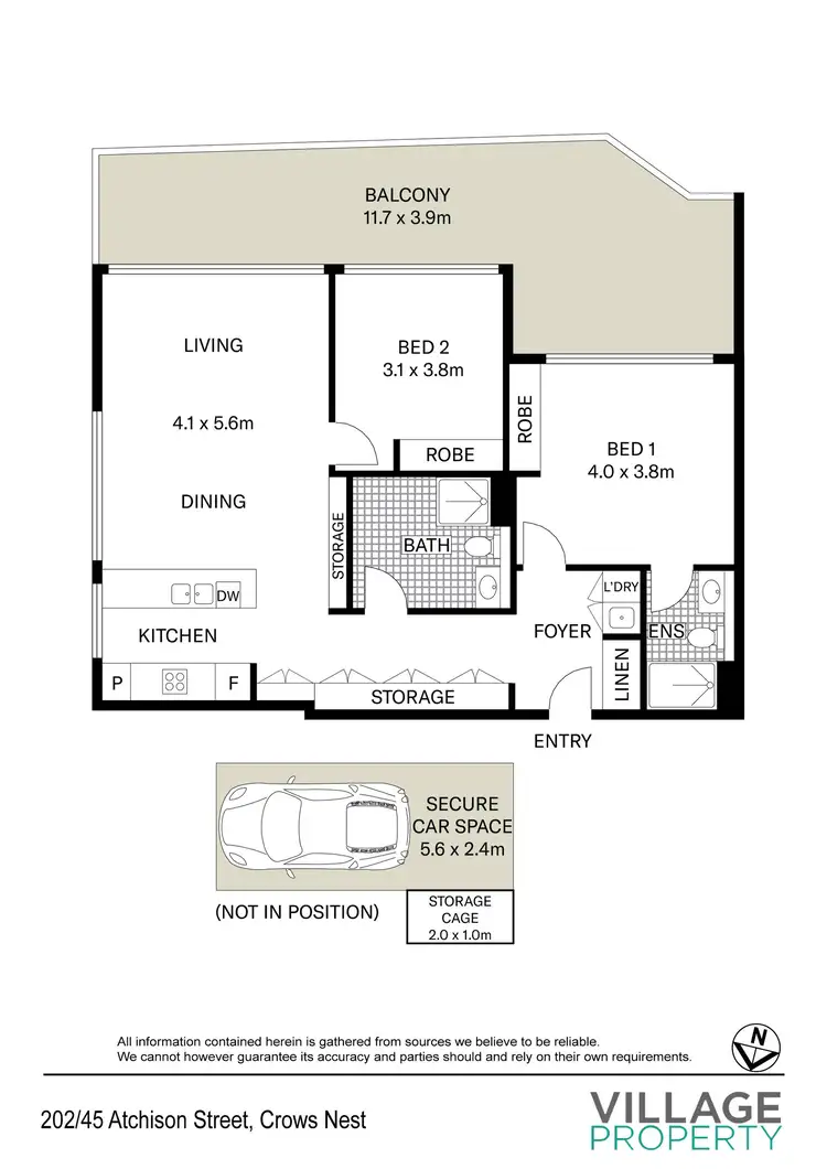 Floorplan of Homely apartment listing, 202/45 Atchison Street, Crows Nest NSW 2065