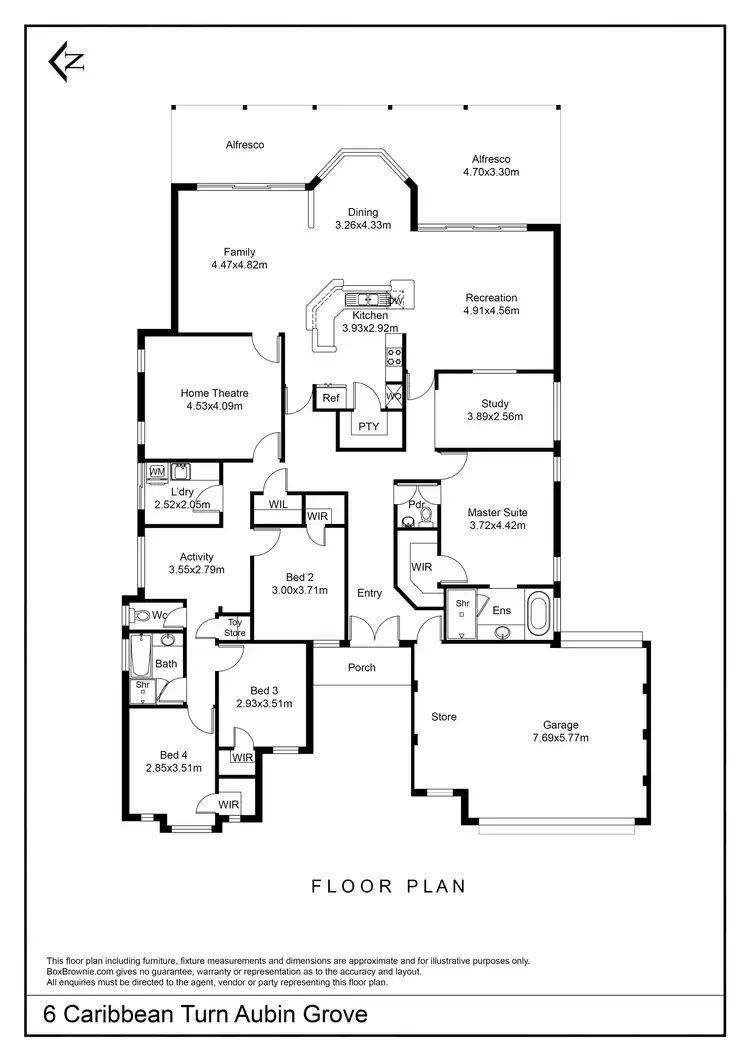 Floorplan of Homely house listing, 6 Caribbean Turn, Aubin Grove WA 6164