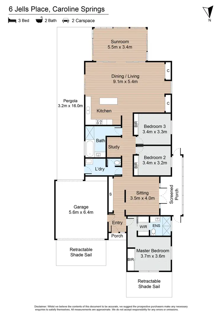 Floorplan of Homely house listing, 6 Jells Place, Caroline Springs VIC 3023