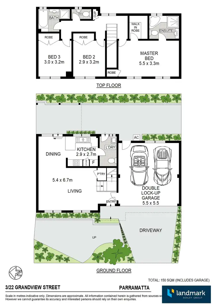 Floorplan of Homely townhouse listing, 3/22 Grandview Street, Parramatta NSW 2150