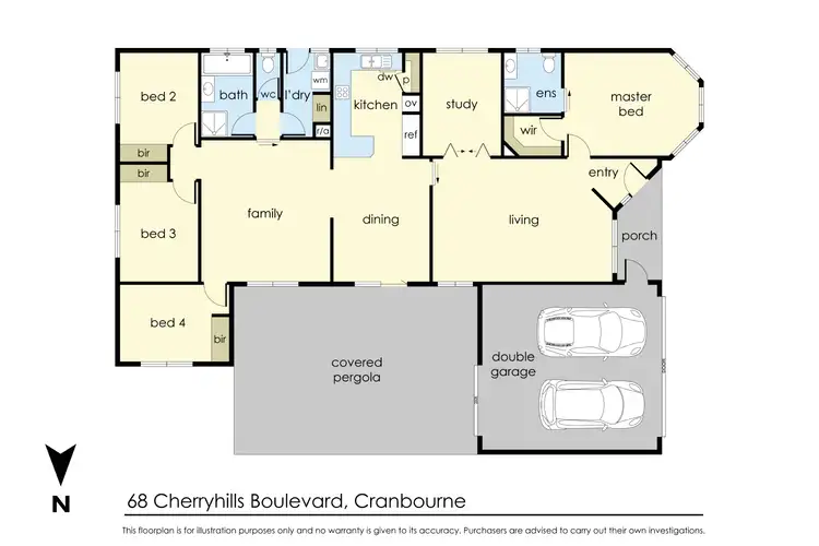 Floorplan of Homely house listing, 68. Cherryhills Drive, Cranbourne VIC 3977