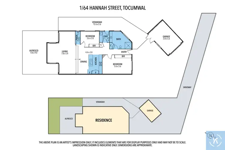 Floorplan of Homely townhouse listing, 1/64 Hannah Street, Tocumwal NSW 2714