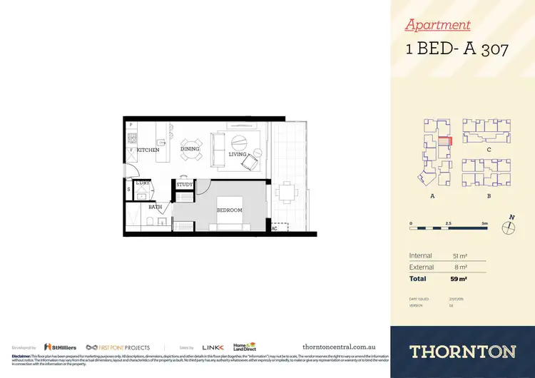 Floorplan of Homely apartment listing, 307/81A Lord Sheffield Circuit, Penrith NSW 2750
