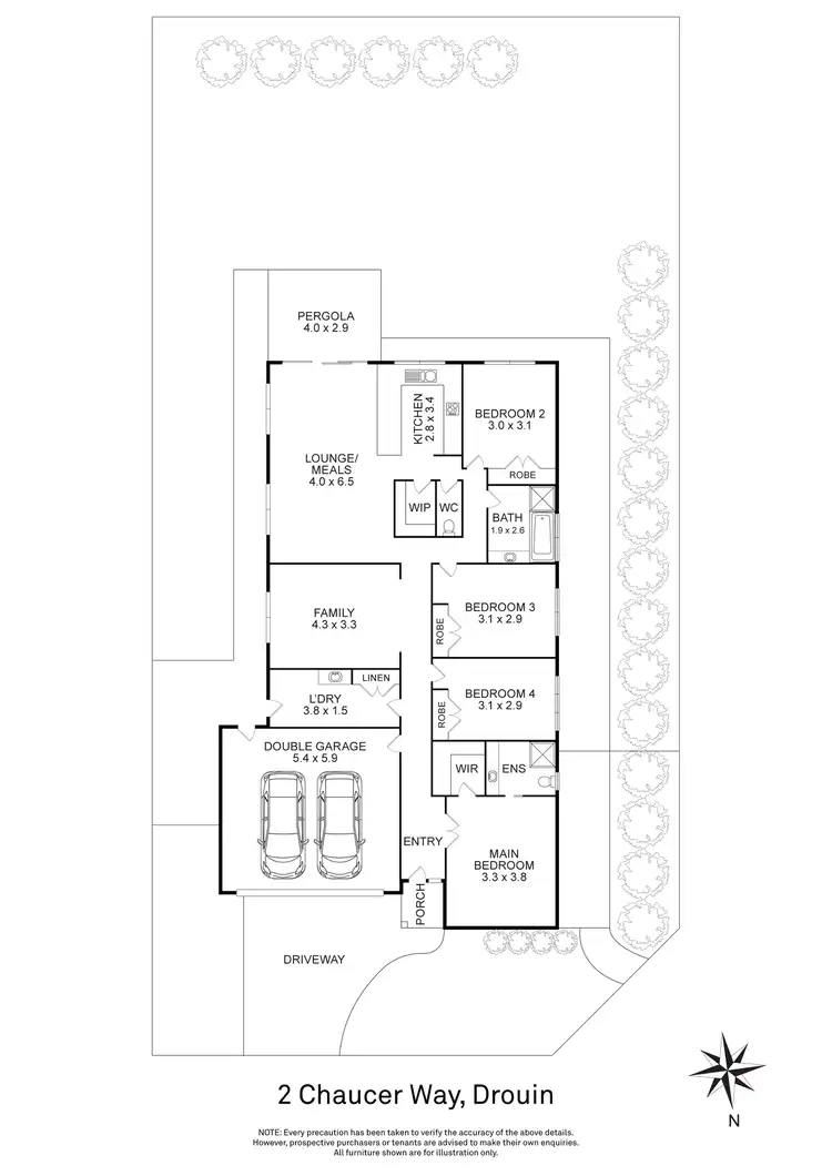 Floorplan of Homely house listing, 2 Chaucer Way, Drouin VIC 3818