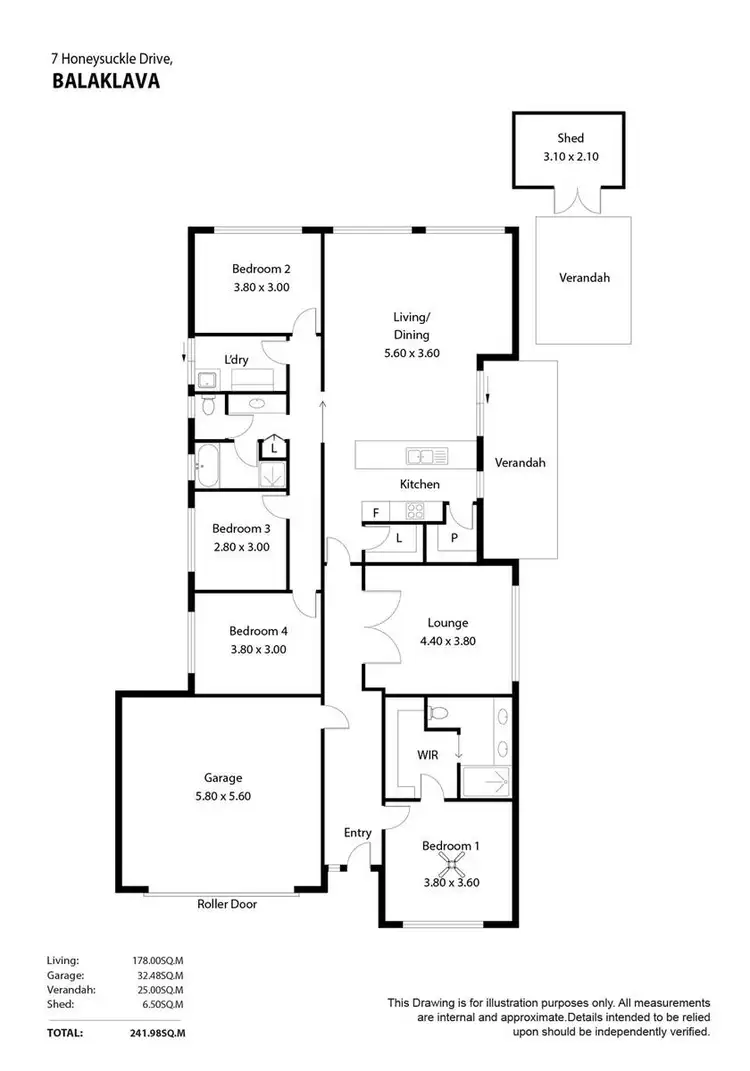 Floorplan of Homely house listing, 7 Honeysuckle Drive, Balaklava SA 5461