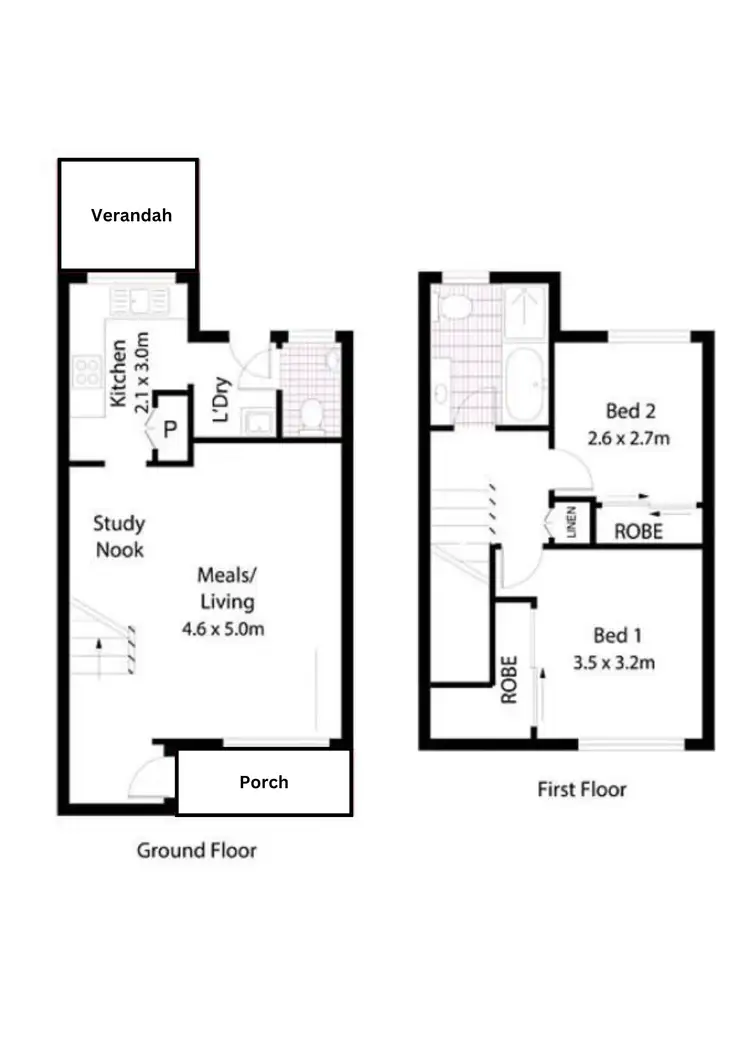 Floorplan of Homely unit listing, 2/8 West Street, Hectorville SA 5073