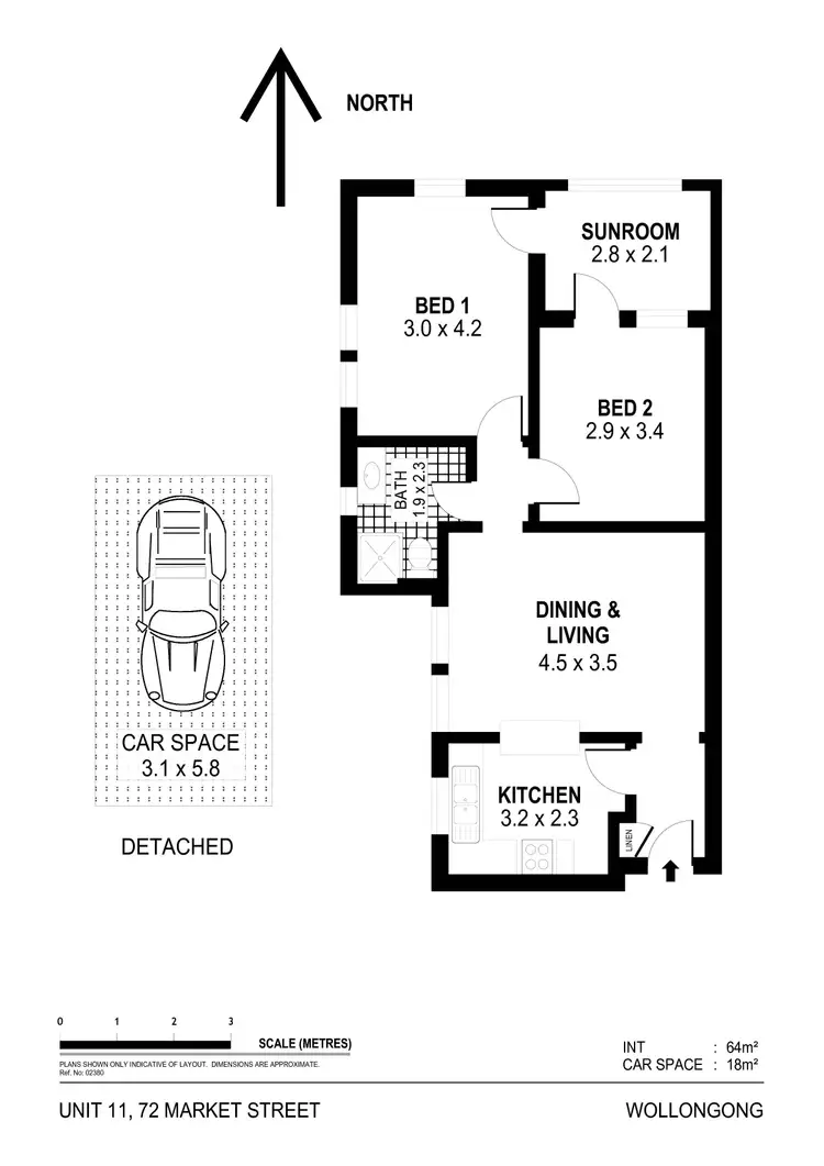Floorplan of Homely unit listing, 11/72 Market Street, Wollongong NSW 2500