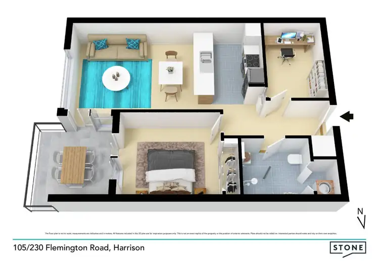Floorplan of Homely apartment listing, 105/230 Flemington Road, Harrison ACT 2914