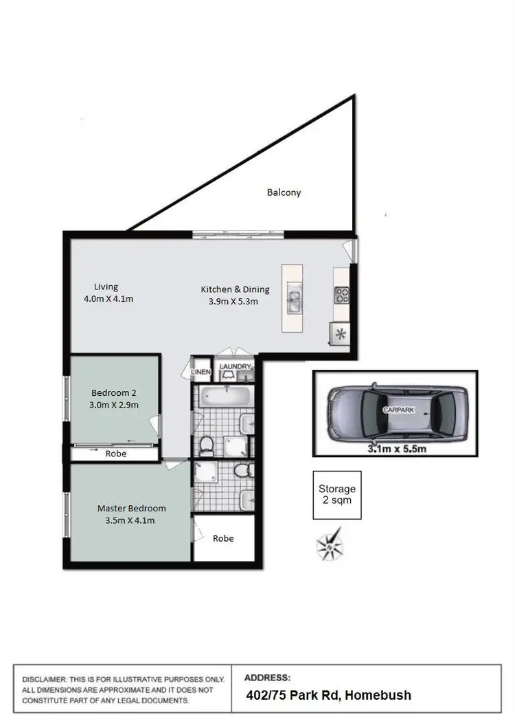 Floorplan of Homely apartment listing, 402/75-81 Park Road, Homebush NSW 2140