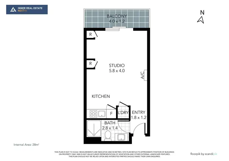 Floorplan of Homely studio listing, 107/70-74 Nicholson Street, Fitzroy VIC 3065