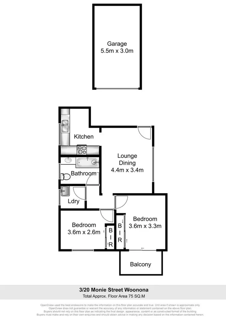 Floorplan of Homely unit listing, 3/20 Monie Street, Woonona NSW 2517