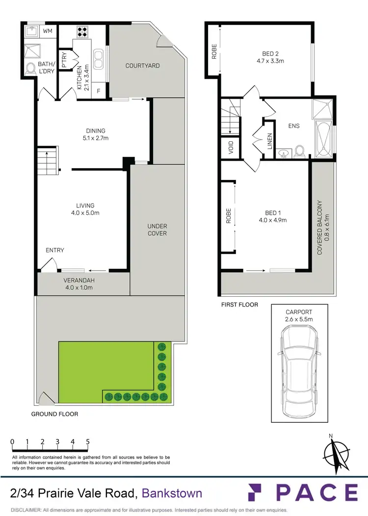 Floorplan of Homely townhouse listing, 2/34 Prairie Vale Road, Bankstown NSW 2200