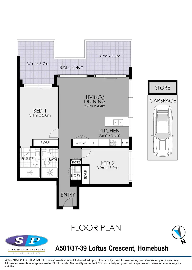Floorplan of Homely apartment listing, A501/37-39 Loftus Crescent, Homebush NSW 2140