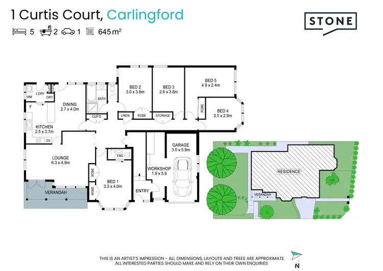 Floorplan of Homely house listing, 1 Curtis Court, Carlingford NSW 2118