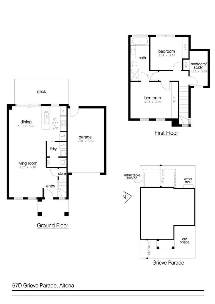 Floorplan of Homely townhouse listing, 67D Grieve Parade, Altona VIC 3018