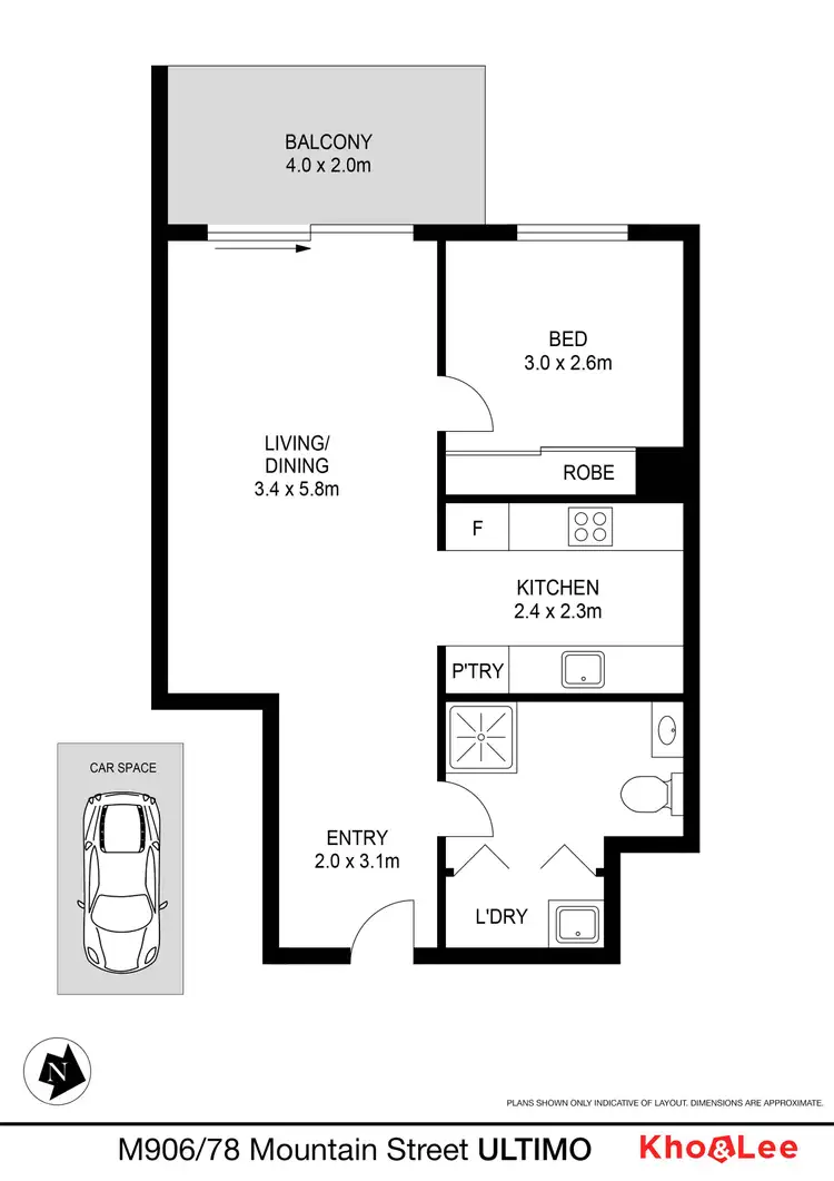 Floorplan of Homely apartment listing, M906/78 Mountain Street, Ultimo NSW 2007