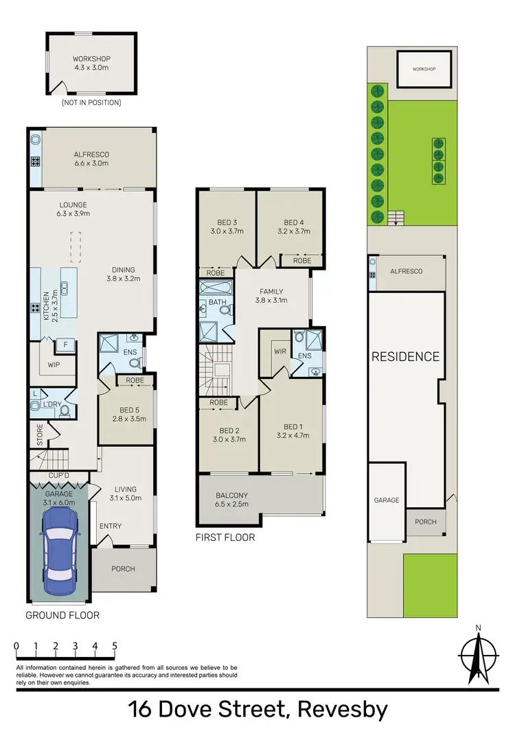Floorplan of Homely semi-detached listing, 16 Dove Street, Revesby NSW 2212