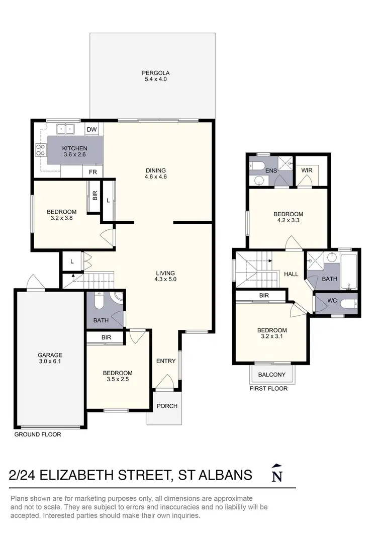 Floorplan of Homely townhouse listing, 2/24 Elizabeth Street, St Albans VIC 3021