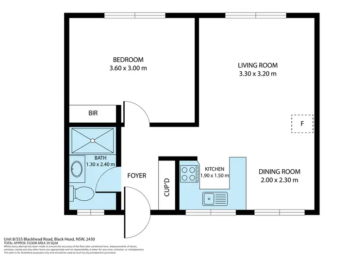 Floorplan of Homely unit listing, 8/555 Blackhead Road, Black Head NSW 2430