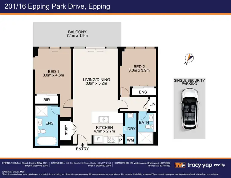 Floorplan of Homely apartment listing, 201/16 Epping Park Drive, Epping NSW 2121
